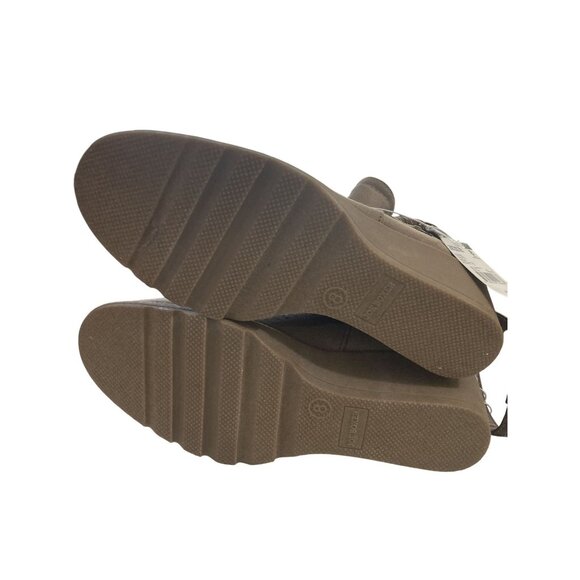 Joe Boxer Women's Size 8 Taupe Faux Suede Wedge Heel Ankle Boots shoes NWT - Picture 6 of 8